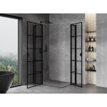MEXEN/S - Mist L Duo sprchový kout dveře křídlové 120 x 95, černá dekor, černá 8A4L-120L-095P-70-77
