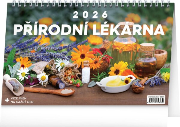 Kalendář 2026 stolní: Přírodní lékárna, 23,1 x 14,5 cm