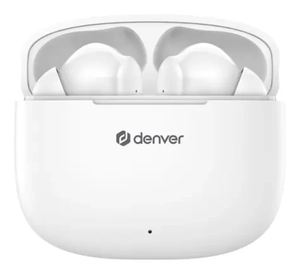 Denver TWE-48 bílá / bezdrátová sluchátka s mikrofonem / Bluetooth 5.3 / až 6 hodiny / nabíjecí pouzdro (dtwe48w)
