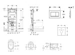 GEBERIT - Duofix Set předstěnové instalace, klozetu Oudee a sedátka softclose, tlačítko Sigma30, černá lesk/černá mat SANI11CA5130B