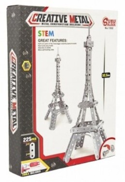 Stavebnice kovová Eiffelova věž 225 dílků v krabici 24x31x5cm