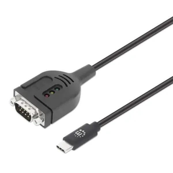 Manhattan adaptér USB-C na RS232 DB9 PL2303GT černý / Adaptér / USB-C - DB9 (RS232) / 1 m (154499)