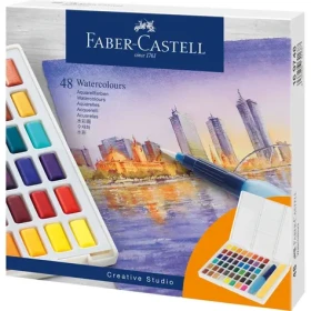 FABER-CASTELL Akvarelové barvy - plastová paleta 48 ks (169748)