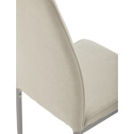 Židle jídelní, krémová látka, šedé kovové nohy