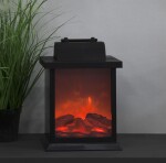 STAR TRADING Vánoční lucerna Lantern Black černá barva plast - STAR TRADING Elektrická lucerna Fireplace, černá barva, plast