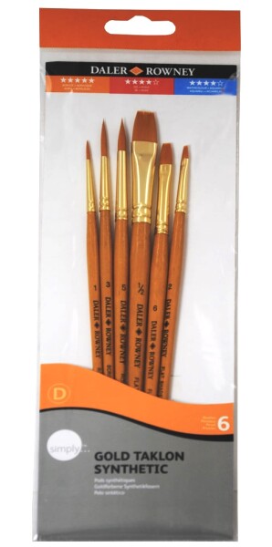 Daler Rowney Simply syntetické krátké štětce sada 6 ks