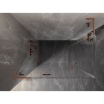 MEXEN/S - Lunar L Duo sprchový kout dveře křídlové 80 x 70, transparent, měď kartáčovaná 834L-080L-070P-65-00
