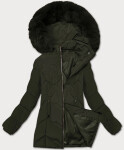 Dámská zimní plus size bunda v khaki barvě s kapucí S'west (B8300-11) odstíny zelené 54