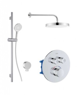 Kielle - Oudee Termostatická baterie pod omítku, pro 2 spotřebiče, s příslušenstvím a tělesem, chrom 20627SPT10
