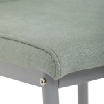 Židle jídelní, zelená látka, šedé kovové nohy