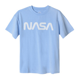 Tričko s krátkým rukávem a potiskem NASA- modré - 152 BLUE