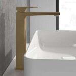 VILLEROY & BOCH - Architectura Square Umyvadlová baterie s výpustí Push-Open, AquaSmart, kartáčované zlato TVW12500200076