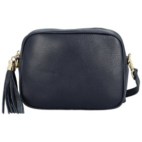 Trendy dámská kožená crossbody Melanie, tmavě modrá