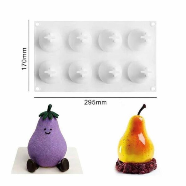 Dortisimo Silikonová forma na pečení/na mražené dezerty Hruška (na 8 ks) 29,5 x 17 cm