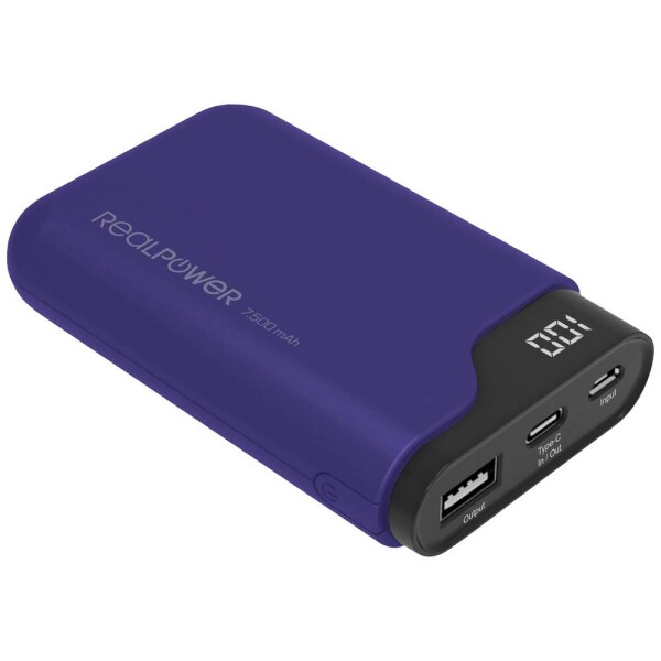 RealPower PB-7500C / Powerbanka 7500 mAh / 1x USB-C USB / 5V / 2.1A (4040895008206)