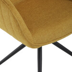 Židle jídelní a konferenční, žlutá látka, černé kovové nohy, otočný mechanismus