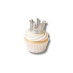 Dortisimo Nejedlá dekorace kovová mini Koruna stříbrná se stříbrnými kamínky