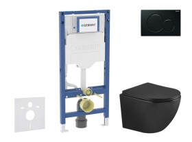 GEBERIT - Duofix Set předstěnové instalace, klozetu Oudee a sedátka softclose, tlačítko Sigma01, černá SANI11CA5508