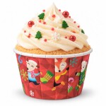 Dortisimo Košíčky na muffiny pevné červené s vánočními zvířátky (12 ks)