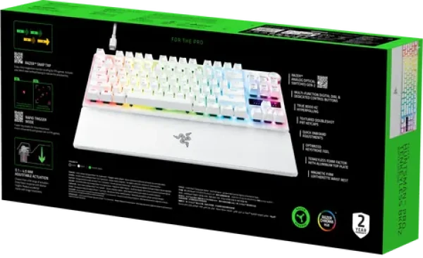 Razer Huntsman V3 Pro Tenkeyless bílá / Herní klávesnice / Razer Analog Optical Switch Gen 2 / 8KHz HyperPolling