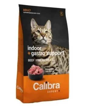 Calibra EXPERT+ Adult Indoor+Gastro support Beef 6 kg / Granule pro kočky / citlivé trávení / bez obilovin
