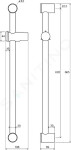 RAVAK - Sprchy Sprchová tyč s posuvným držákem 972.00, 600 mm, chrom X07P012