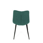 Židle jídelní, zelená látka, černý kov