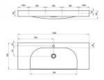 RAVAK - Lite Umyvadlo 120x45 cm, bez přepadu, otvor pro baterii, bílá XJX01212000