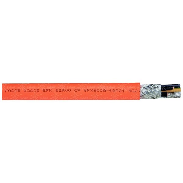Faber Kabel FACAB EFK SERVO-CP 035297 servo kabel 4 G 4 mm² + 2 x 1.50 mm², metrové zboží, oranžová