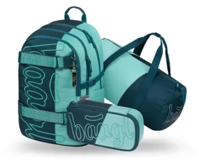 BAAGL SET 3 Skate Petrol: batoh, penál, sportovní taška GRS (A-36062)
