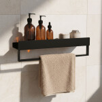 REA - Police do koupelny SF01 60cm black matt REA-06002