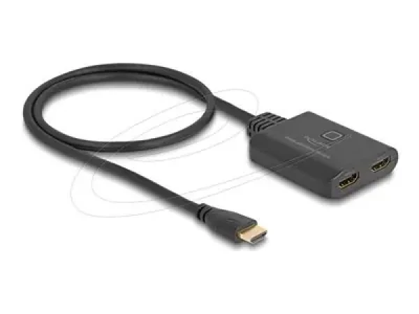 Delock HDMI UHD Switch 2 x HDMI in - 1 x HDMI out černá / Přepínač / 8K 60 Hz / USB napájení / kabel 0,5 m (18645)