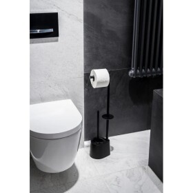 HOPA - WC štětka + držák papíru, nerez černá KD02071616
