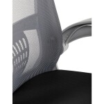 Kancelářská židle, tmavě šedá síťovina, šedý plast, kolečka na tvrdé podlahy