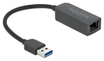 Delock USB Type-A na 2,5 Gigabit LAN černá / Adaptér / USB 3.2 Gen 1 / RJ45 / 5 Gbit/s / kompaktní (66646)