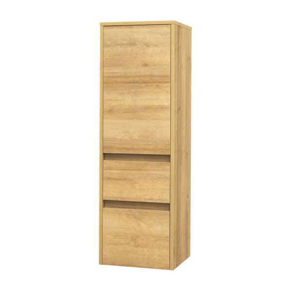 Mereo Opto koupelnová skříňka vysoká 125 cm, levé otevírání, dub Riviera CN924LN