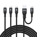 Dudao L3W propojovací kabel Lightning / USB-A / USB-C / MicroUSB / 66W / černá (198959)