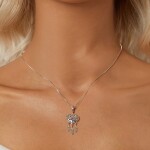 Stříbrný dvojitý náhrdelník Cristy 1 ct MOISSANITE + CERTIFIKÁT, Stříbrná 40 cm + 5 cm (prodloužení) certifikát GRA, hadřík na čištění stříbra, dárková krabička