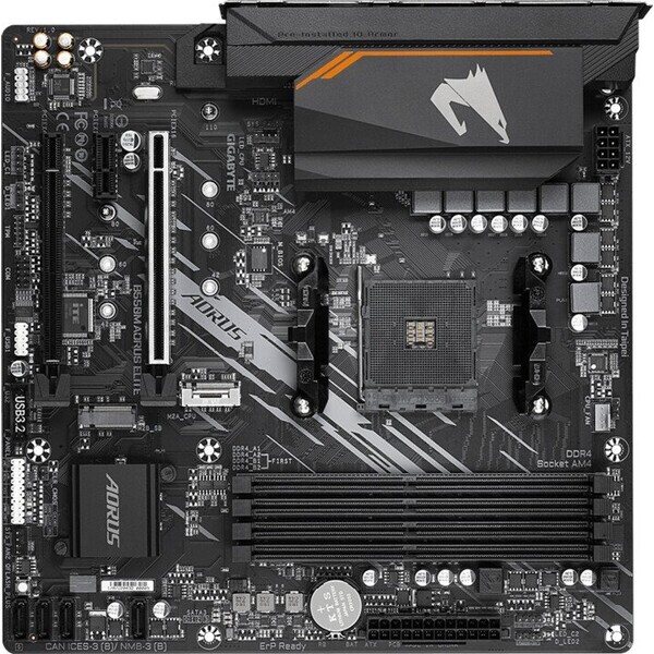 GIGABYTE B550M AORUS ELITE (rev 1.0) / AMD B550 / DDR4 / SATA III RAID / USB / GLAN / M.2 / sc.AM4 / mATX (B550M AORUS ELITE)