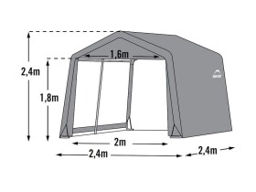 Plachtový přístřešek – ShelterLogic 2,4 × 2,4 m zelená
