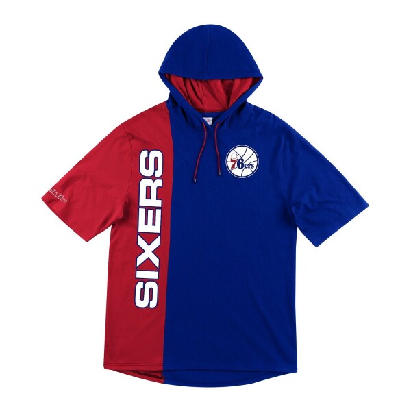 Mitchell & Ness Pánská mikina Philadelphia 76ers NBA Split Short Sleeve Hoodie Velikost: S
