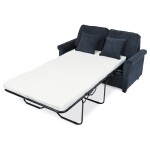 Rozkládací pohovka s matrací, 2místná, potah manšestrová černá látka