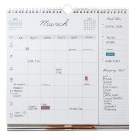 Busy B Rodinný týdenní kalendář Burgundy s propiskou 2022, růžová barva, papír
