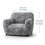 Bielastické potahy MARMO šedé křeslo (š. 60 - 110 cm)