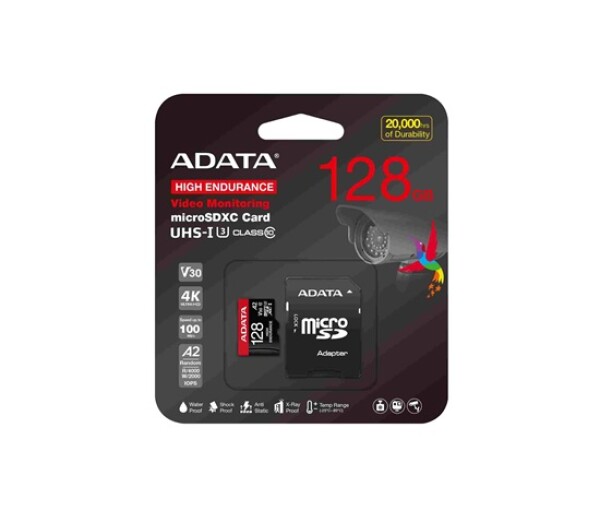 ADATA MicroSDXC karta 128GB High Endurance UHS-I C10 V30 A2 (R:100/W:85 MB/s) + SD adaptér EDF_748533