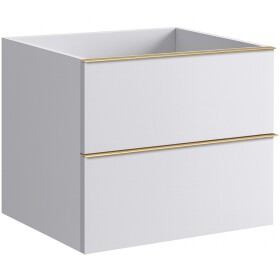 CERANO - Koupelnová skříňka pod umyvadlo s úchytkou Velora - bílá matná, zlatá úchytka - 69x53x46,5 CER-665020