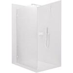 CERANO Sprchová zástěna Walk-in Orbis Round - Levá - 8 mm - kulatá vzpěra - bílá matná, mléčné sklo - 160x200 cm