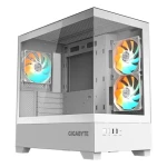 GIGABYTE C201 PANORAMIC ICE bílá / Midi tower / Micro ATX / 2x USB 3.0 / 3x 120mm ARGB / bez zdroje / průhledná bočnice (GB-C201PI)