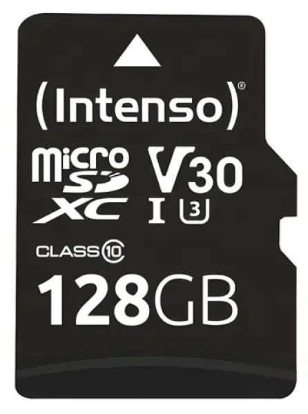 Intenso UHS-I Professional 128 GB černá / Paměťová karta microSDXC / Class 10 / UHS-I / čtení 90 MB/s / vč. SD adaptéru (3433491)