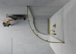 MEXEN - Rio sprchový kout čtvrtkruh 90 x 90, dekor, zlatá 863-090-090-50-30